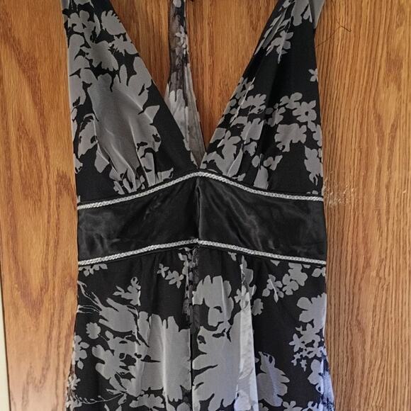 Vintage Y2K Teeze Me Halter Dress Open Back Mesh Overlay Goth Fairy Club Sz M - Picture 3 of 10